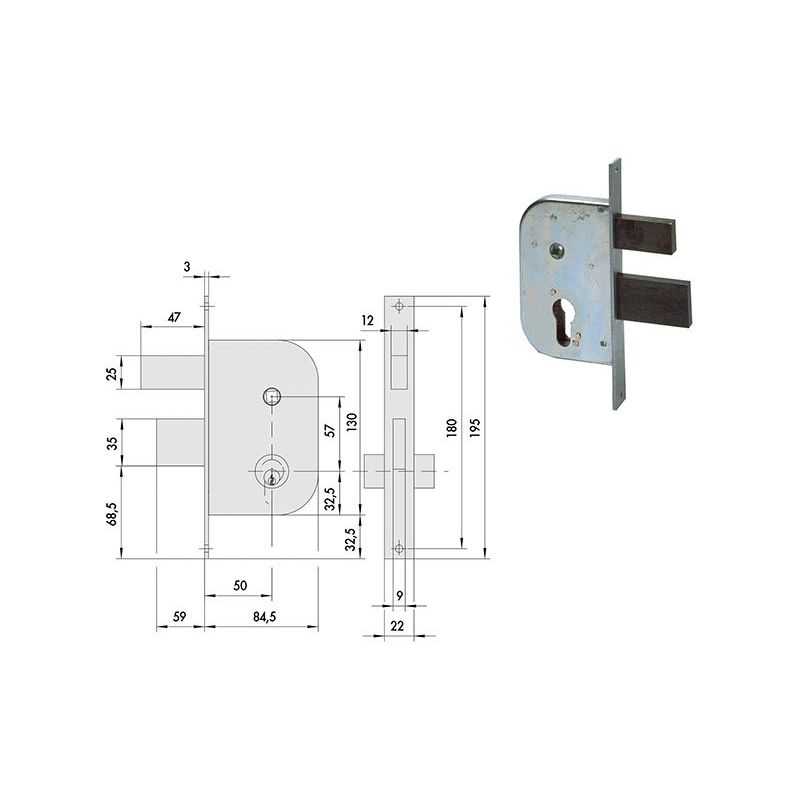 Cisa 42512 soaring mortise lock for gates