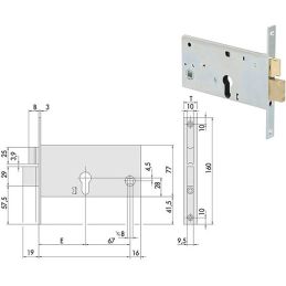 Serratura Cisa 44360 infilare per fascia h 77