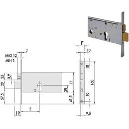 Serratura Cisa 44370 infilare per fascia h 77