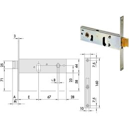 Serratura Cisa 44150 infilare per fascia h 44