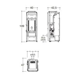 Pellet stove Caminetti Montegrappa NOIR EVO NPS10 10 Kw