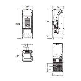 Pellet stove Caminetti Montegrappa NOIR EVO NES10 Hermetic 10