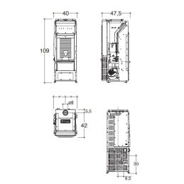 Pellet stove Caminetti Montegrappa NOIR EVO NIS10 smoke output