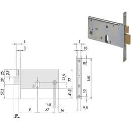 Serratura Cisa 44460 infilare per fascia h 77