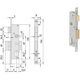Serratura Cisa 44220 infilare per montante