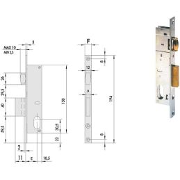 Serratura Cisa 44230 infilare per montante