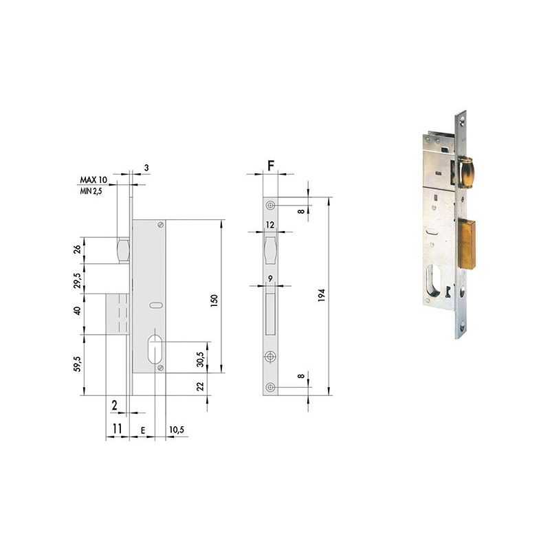 Cisa 44230 mortise lock for upright