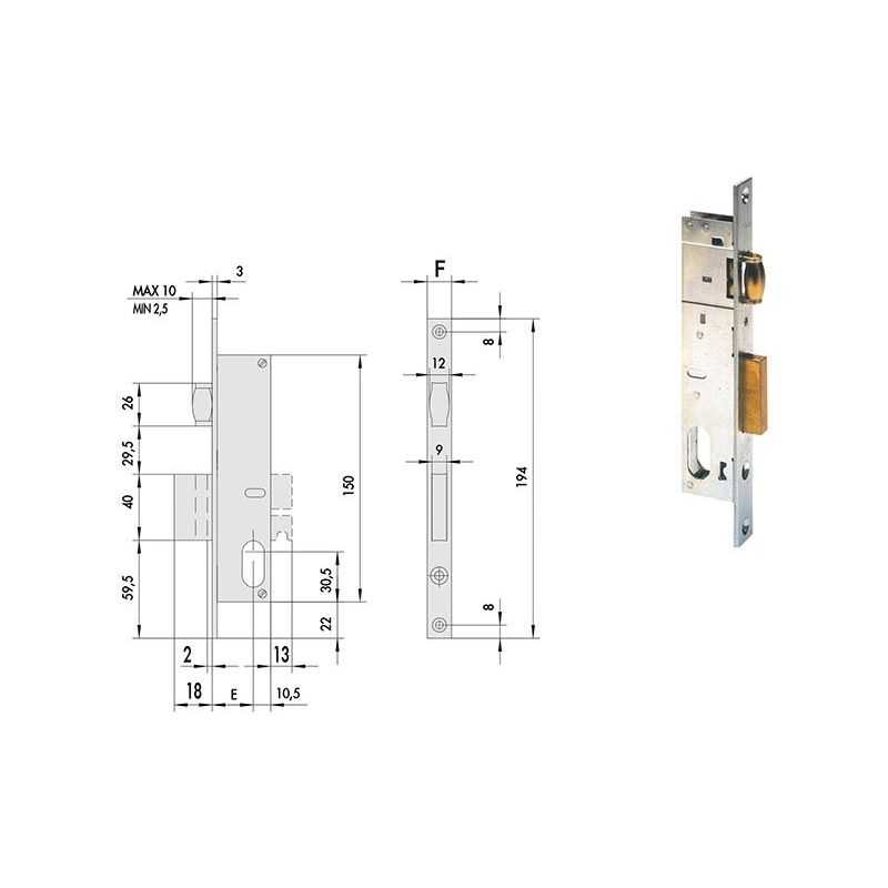 Cisa 44235 mortise lock for upright