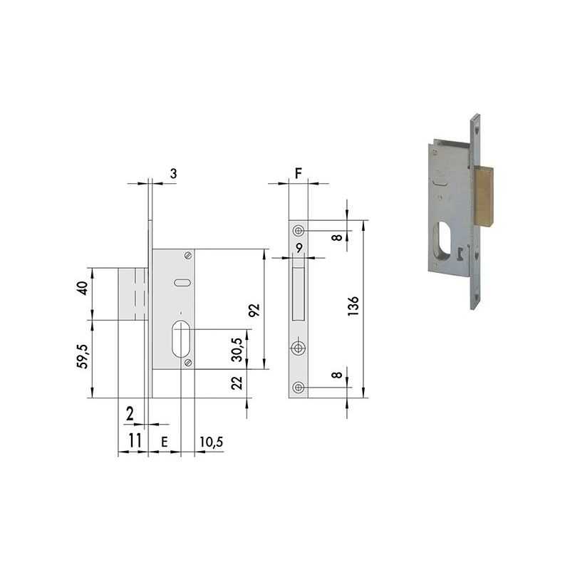 Cisa 44240 lock to insert for upright