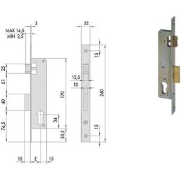 Serratura Cisa 44670 infilare per montante