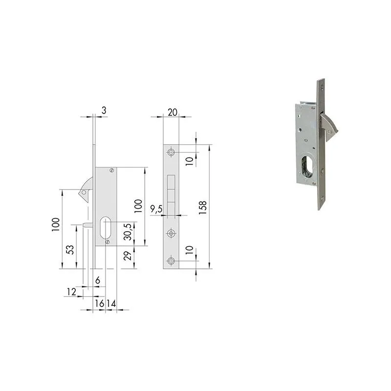 Cisa 45010 lock to slide into a hook