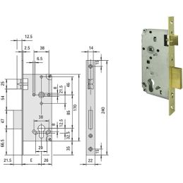 Serratura Cisa LOGO 5C611 infilare per porte