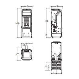 Pellet stove Caminetti Montegrappa TILE EVO NES10 Hermetic 10