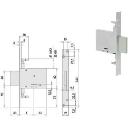 Serratura Cisa 57016 infilare doppia mappa triplice