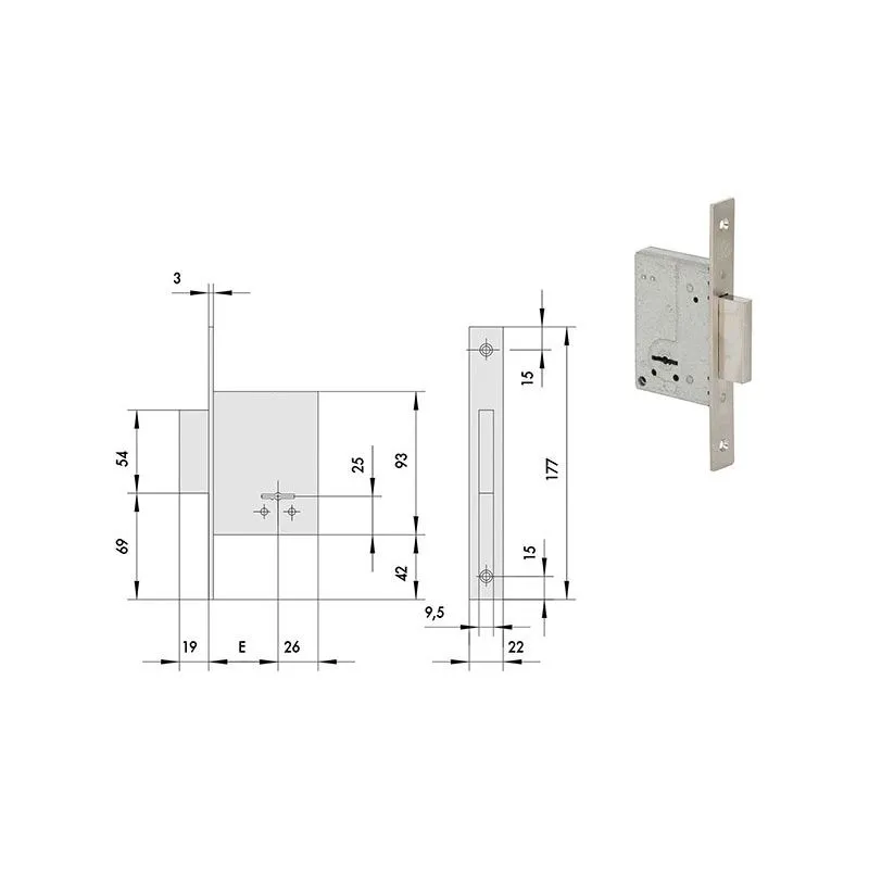 Cisa 57220 lock with double bit