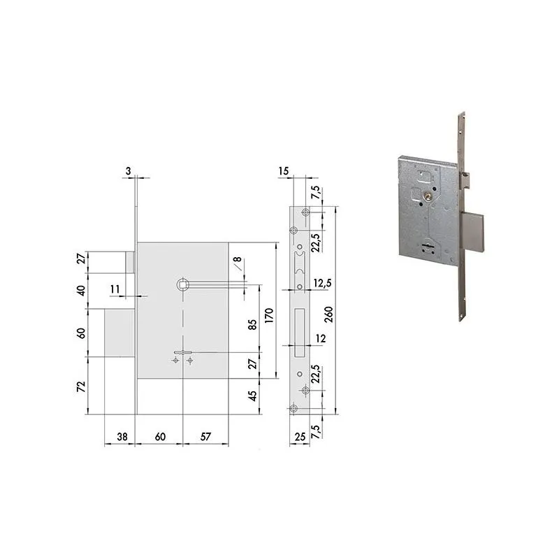 Cisa 57250 lock threading double map