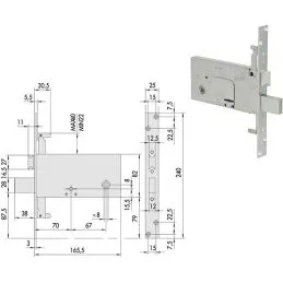 Serratura Cisa 57317 infilare doppia mappa per fascia triplice