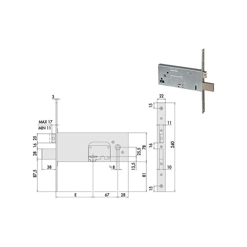 Cisa 57352 lock with double bit for each band Cisa 57352 lock with double bit for each band