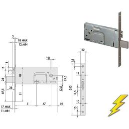 Serratura elettrica Cisa 17352 infilare doppia mappa per fascia
