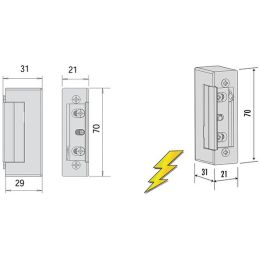 Electric strike for mortise locks CISA 15100