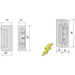 Incontro elettrico 12 V Cisa 15100.00.0 per serrature infilare