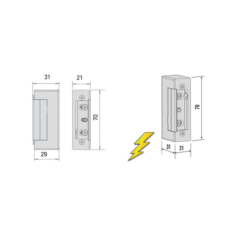 Electric strike for mortise locks CISA 15100