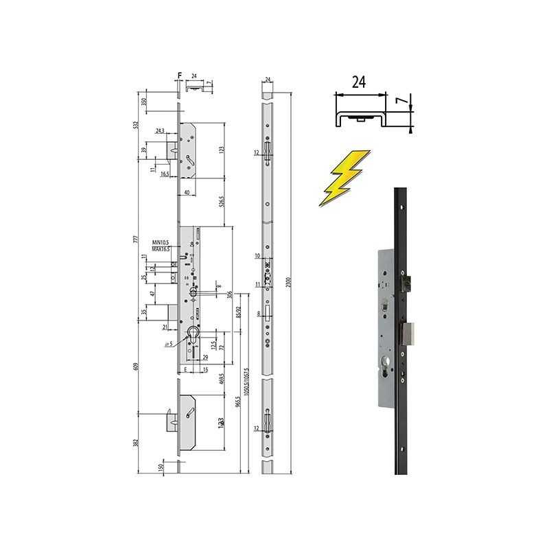 Cisa 19426 electric lock to insert multi-point MULTITOP