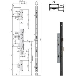 Serratura Cisa 49426 MULTITOP infilare multipunto
