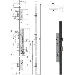 Serratura Cisa 49526 MULTITOP infilare multipunto
