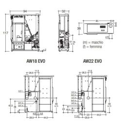 Thermo pellet stove Slim Caminetti Montegrappa FOLIA AW EVO