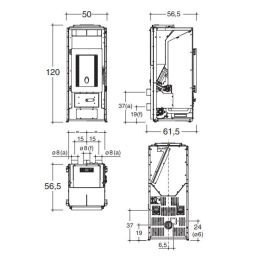 Pellet stove Caminetti Montegrappa MARRA MX16 ducted 3 motors