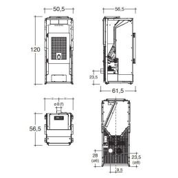 Pellet stove Caminetti Montegrappa NOIR MP13 AUP 13Kw 5 stars