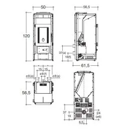 Stufa a pellet Caminetti Montegrappa NOIR MX16 E canalizzata 3