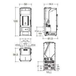 Pellet stove Caminetti Montegrappa CUMA MX16 ducted 3 motors