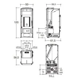 Stufa a pellet Caminetti Montegrappa CUMA MX16 E canalizzata 3
