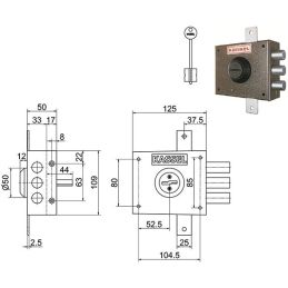 Serratura triplice KASSEL 1201 / 1202 doppia mappa