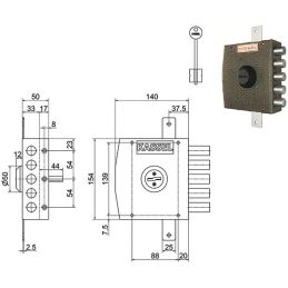 Serratura triplice KASSEL 1301 / 1302 doppia mappa