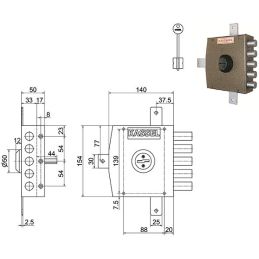 Serratura quintuplice KASSEL 1501 / 1502 doppia mappa