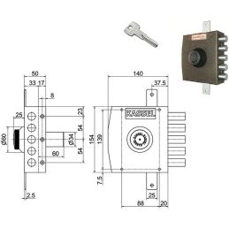 Serratura triplice KASSEL 2301CP / 2302CP chiave sicurezza