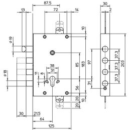 Cisa lock 56515.58.B.00.PG with gears for armored door