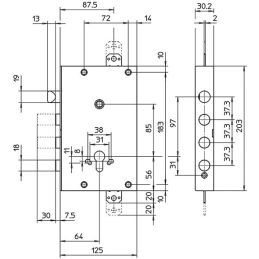 Cisa lock 56515.58.B.00.CA with gears for armored door