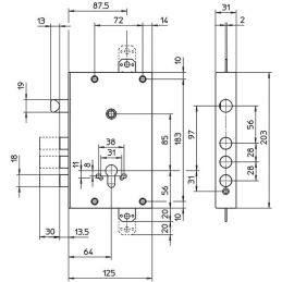 Cisa lock 56515.48.0.00.CE with gears for VIGHI armored door