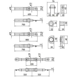 Serie aste quintuplice CISA 06426.07.0 per serrature di