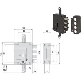 Serratura di sicurezza da applicare CISA 56167 triplice