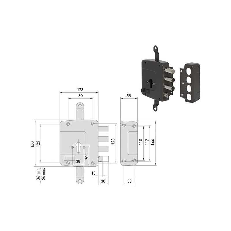 Safety lock to apply CISA 56167 triple European cylinder