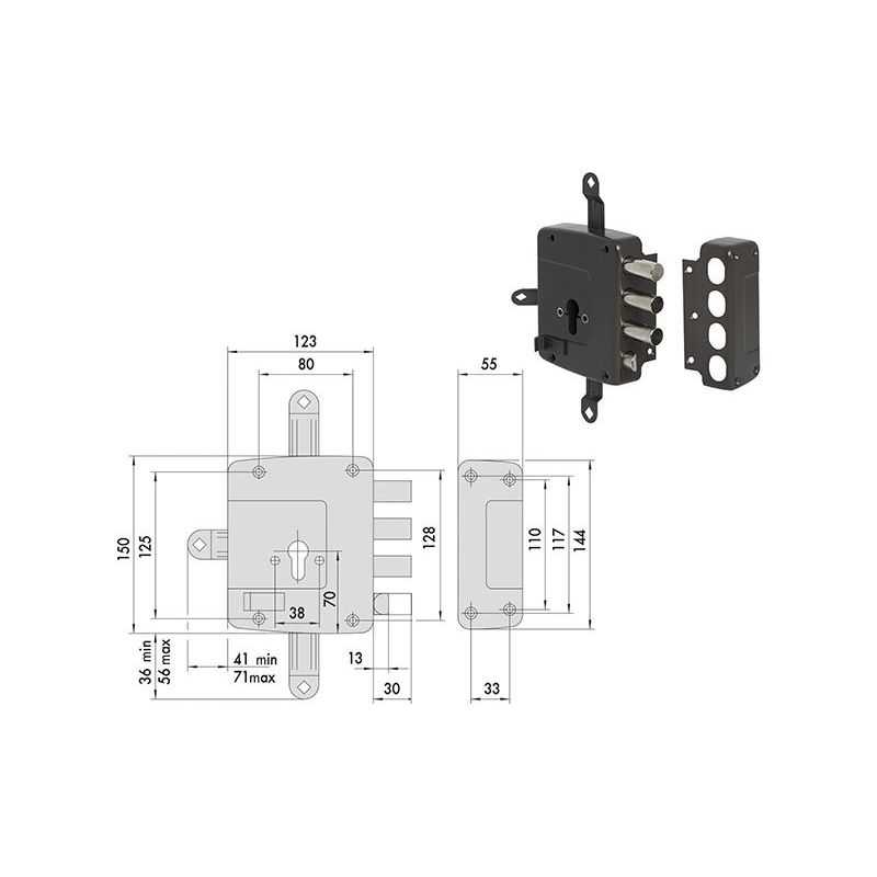 Safety lock to apply CISA 56177 quintuple 1/2 turn European