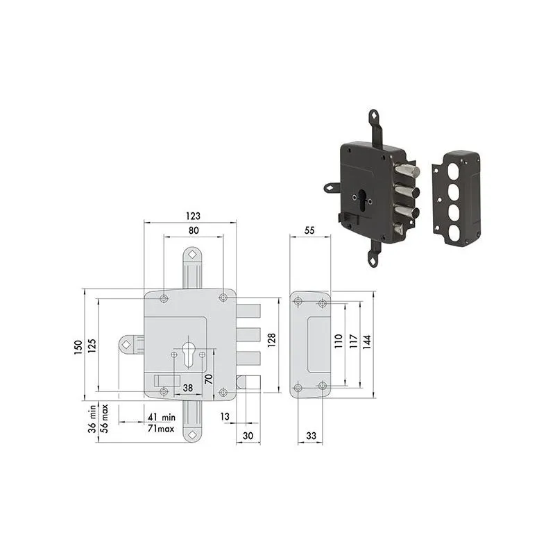 Safety lock to apply CISA 56177 quintuple 1/2 turn European Safety lock to apply CISA 56177 quintuple 1/2 turn European