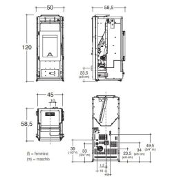 Self-cleaning pellet heating stove Caminetti Montegrappa MARRA