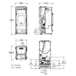 TermoStufa a pellet Caminetti Montegrappa NOIR MW EVO