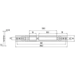 Cisa 06463.74 (ex 06463.24) side adjustable striking plate